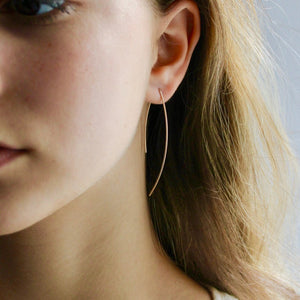 Simple + Modern Arc Earrings in Solid 14k Gold