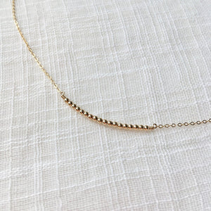 Anniversary bead 14k gold necklace 