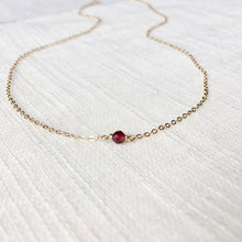 Load image into Gallery viewer, Simple 14k birthstone necklace
