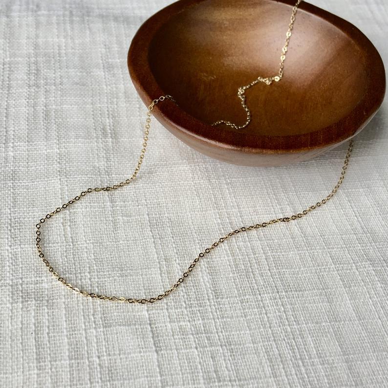 Minimal + Dainty Pure 14k Gold Chain Necklace
