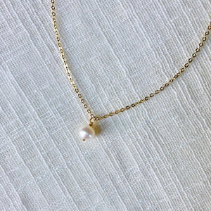 Classic Pearl Pendant Necklace in Pure 14k Gold