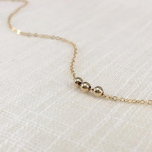 Load image into Gallery viewer, Dainty 14k gold custom friendship bead necklace
