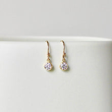 Load image into Gallery viewer, tiny cz diamond dangle earrings

