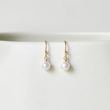 Load image into Gallery viewer, Classic pearl drop earrings in 14k gold
