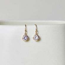 Load image into Gallery viewer, Simple + Sparkly Diamond Dangle Earrings
