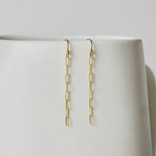 Load image into Gallery viewer, Pure 14k gold chain link earrings
