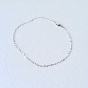 Dainty white gold anklet