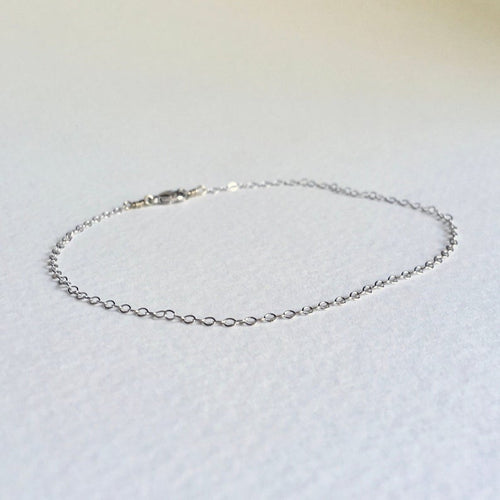 Pure white gold anklet