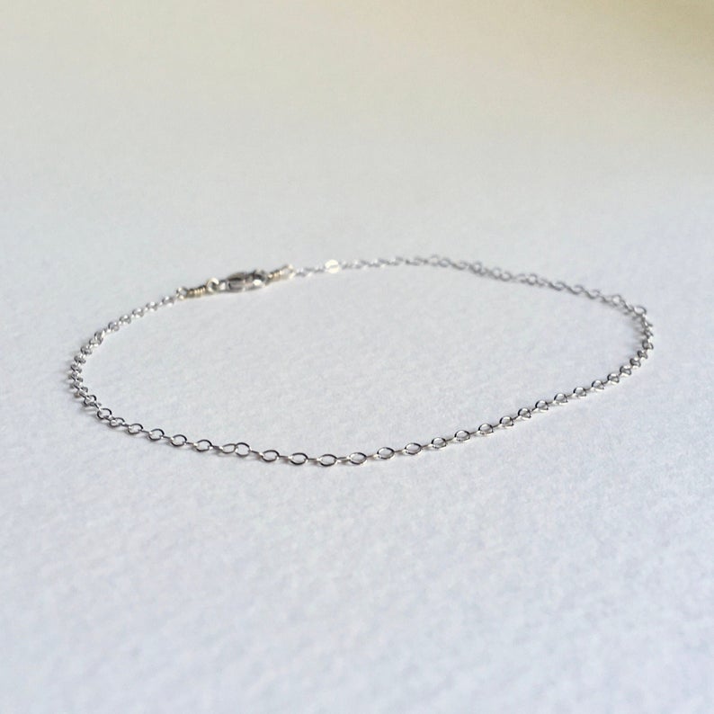 Pure white gold anklet