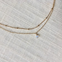 Load image into Gallery viewer, Dual Chain Necklace with Moonstone in Solid 14k Gold
