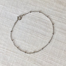 Load image into Gallery viewer, Dainty Bead Chain Bracelet in White Gold
