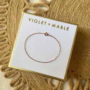 Simple 14k Rose Gold Cable Chain Bracelet