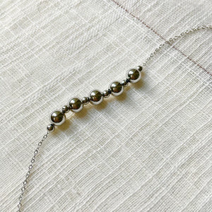 Classic Bead Necklace in Pure 14k White Gold