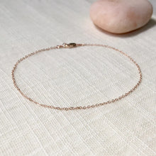 Load image into Gallery viewer, Simple + Dainty Rose Gold Chain Anklet
