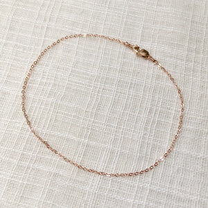Simple + Dainty Rose Gold Chain Anklet