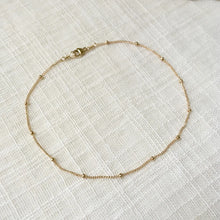 Load image into Gallery viewer, Tiny Beaded Chain Anklet in Pure 14 Gold
