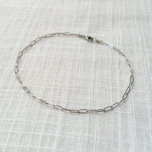 Load image into Gallery viewer, 14k White Gold Modern Paperclip Chain Anklet
