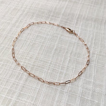 Load image into Gallery viewer, 14k Rose Gold Minimal Paperclip Chain Anklet
